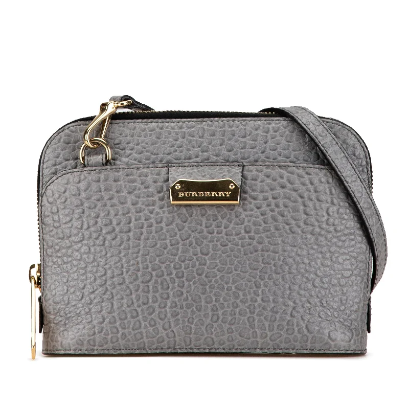 Gray Burberry Leather Harrogate Crossbody