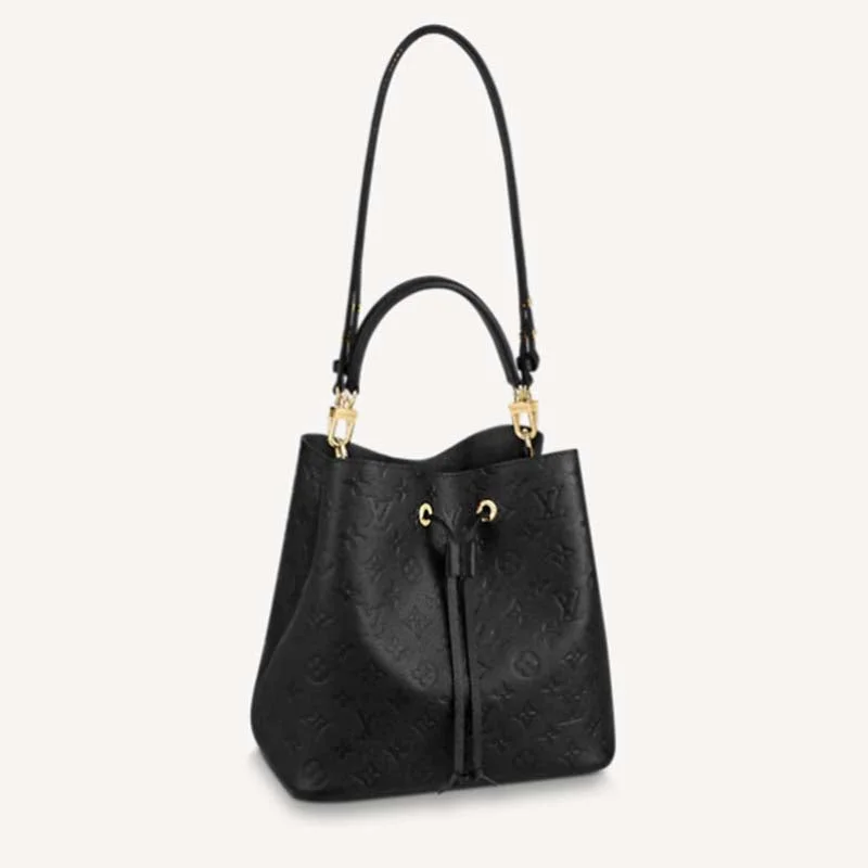 Louis Vuitton LV Women NéoNoé MM Bucket Black Embossed Monogram Empreinte Grained Cowhide