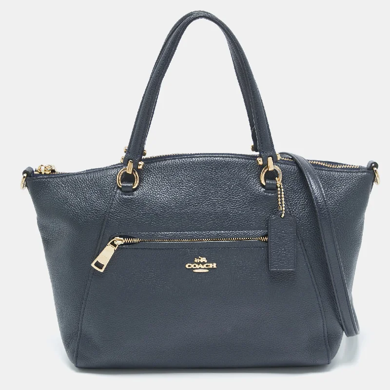 Navy Blue Leather Prairie Satchel