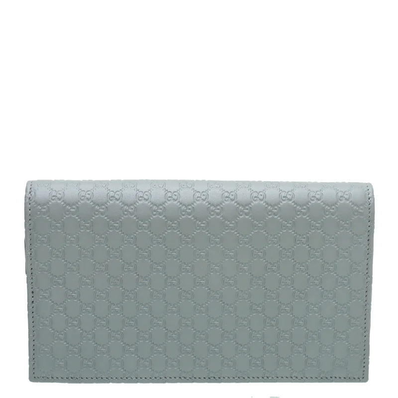 Gucci Grey Microguccissima Wallet On Strap