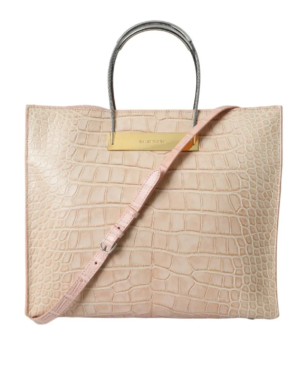 Balenciaga - Alligator Leather Pink Tote Bag