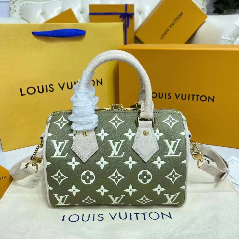 Louis Vuitton Women Speedy Bandouliere 20 Bag Printed Embossed Grained Cowhide Leather