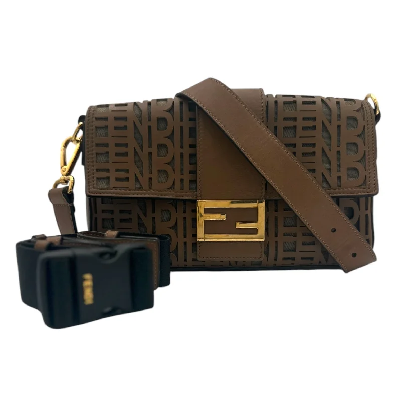 FENDI Special Edition Brown Leather Hollow 2-Way Bag