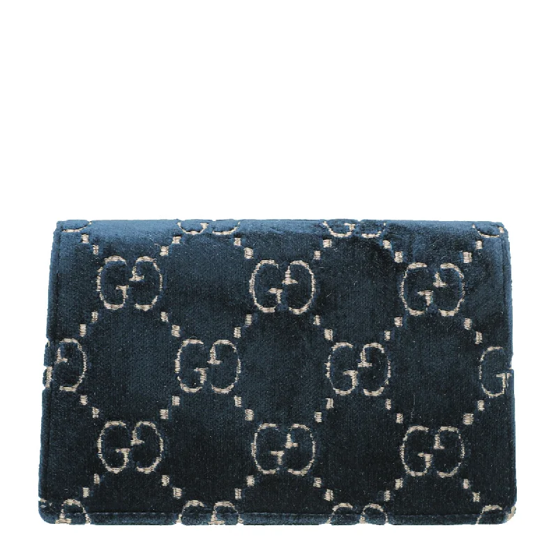 Gucci Navy Blue Velvet Crystal Dionysus Super Mini Bag