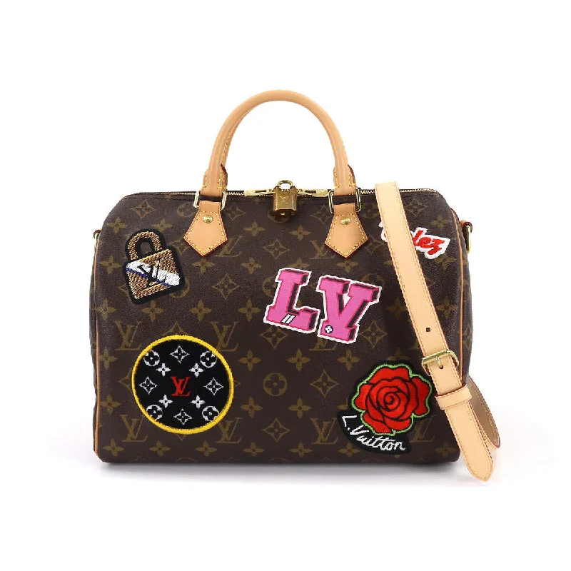 LOUIS VUITTON MONOGRAM PATCHES SPEEDY BANDOULIERE 30 BAG