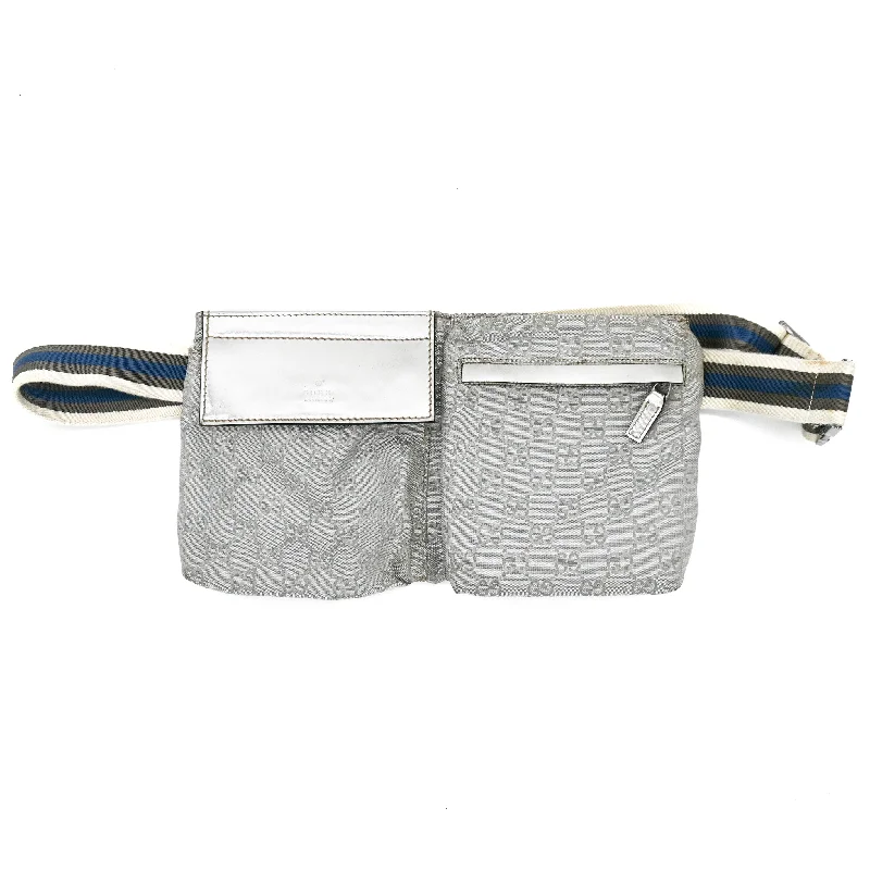 Gucci Monogram Web Belt Bag in Silver