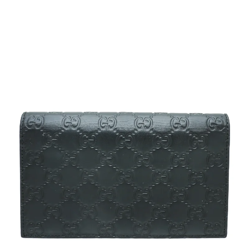 Gucci Black GG Signature Chain Wallet