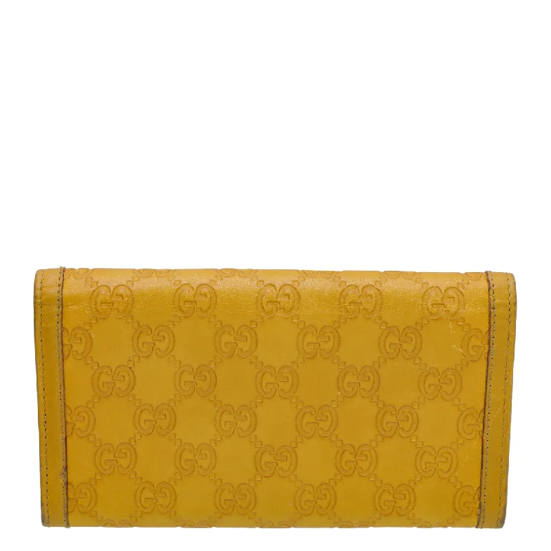 Gucci Yellow Guccissima Sukey Continental Wallet