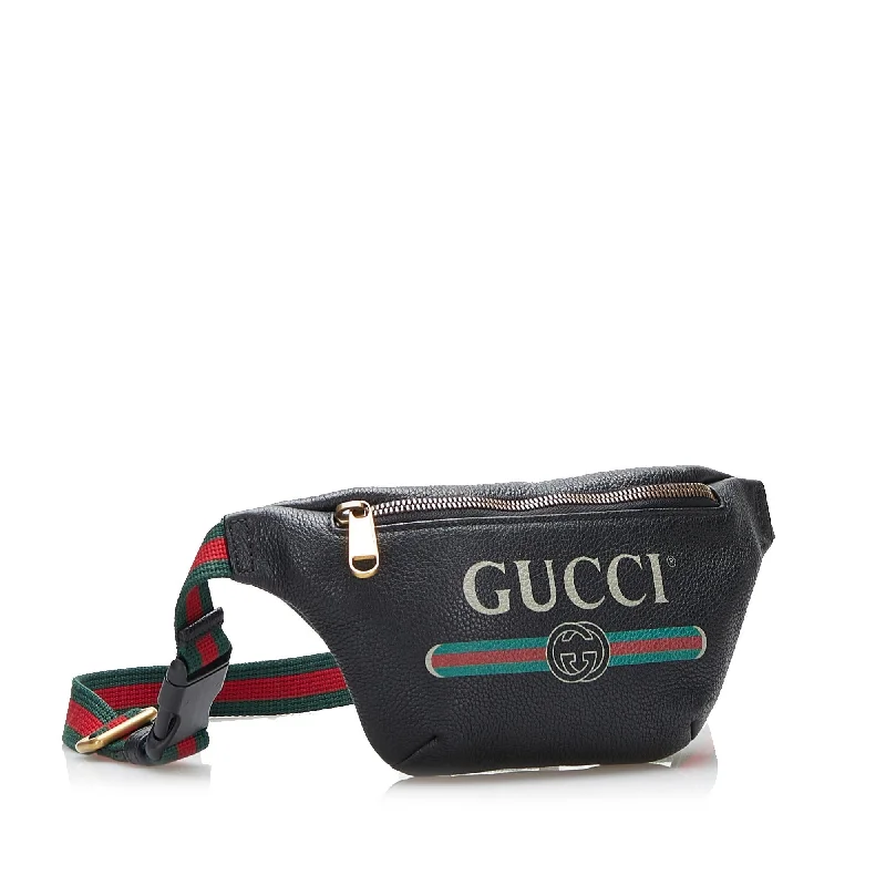 Gucci Logo Leather Belt Bag (SHG-37503)