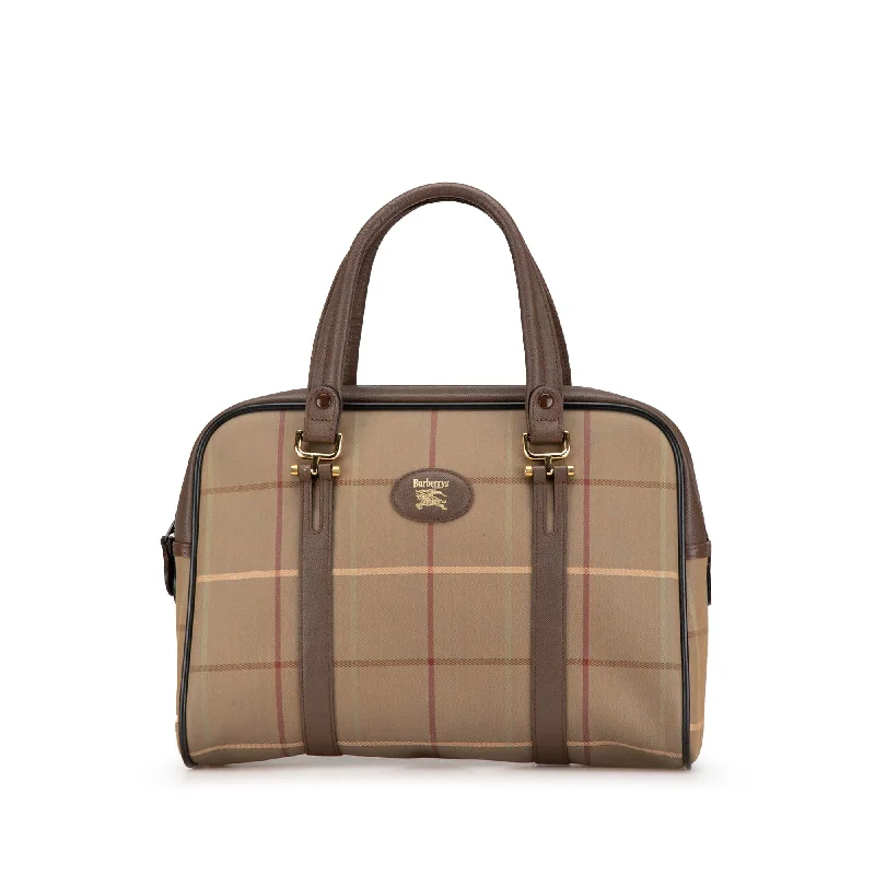 Brown Burberry Vintage Check Canvas Handbag