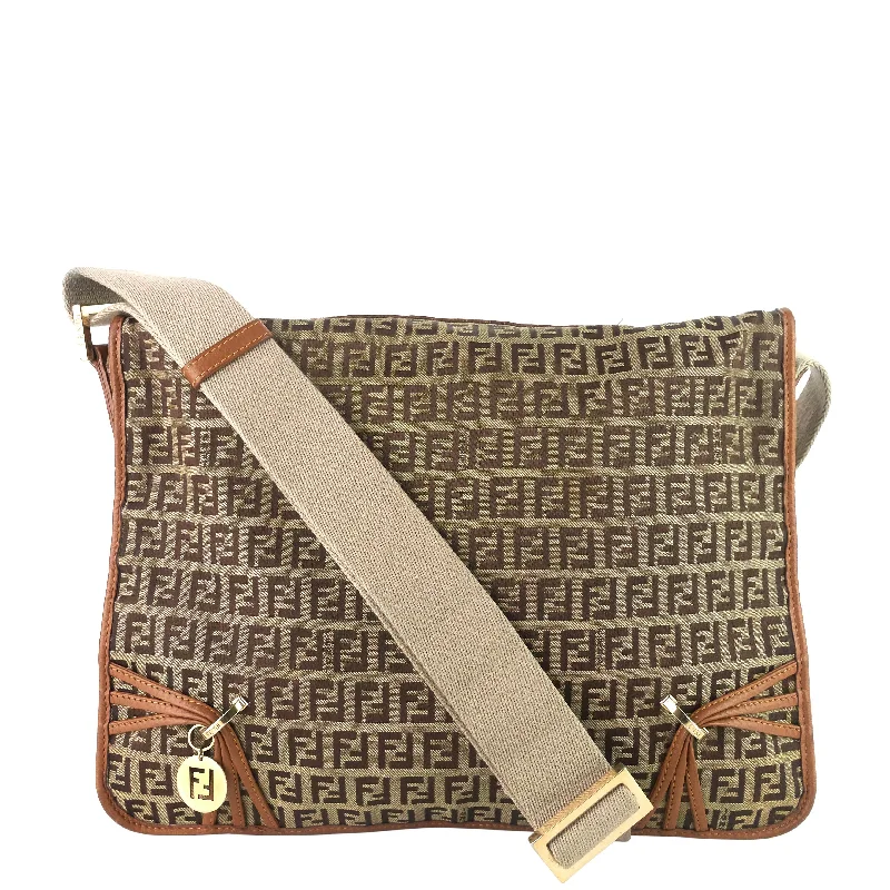 F Charm Zucchino Canvas Crossbody Bag