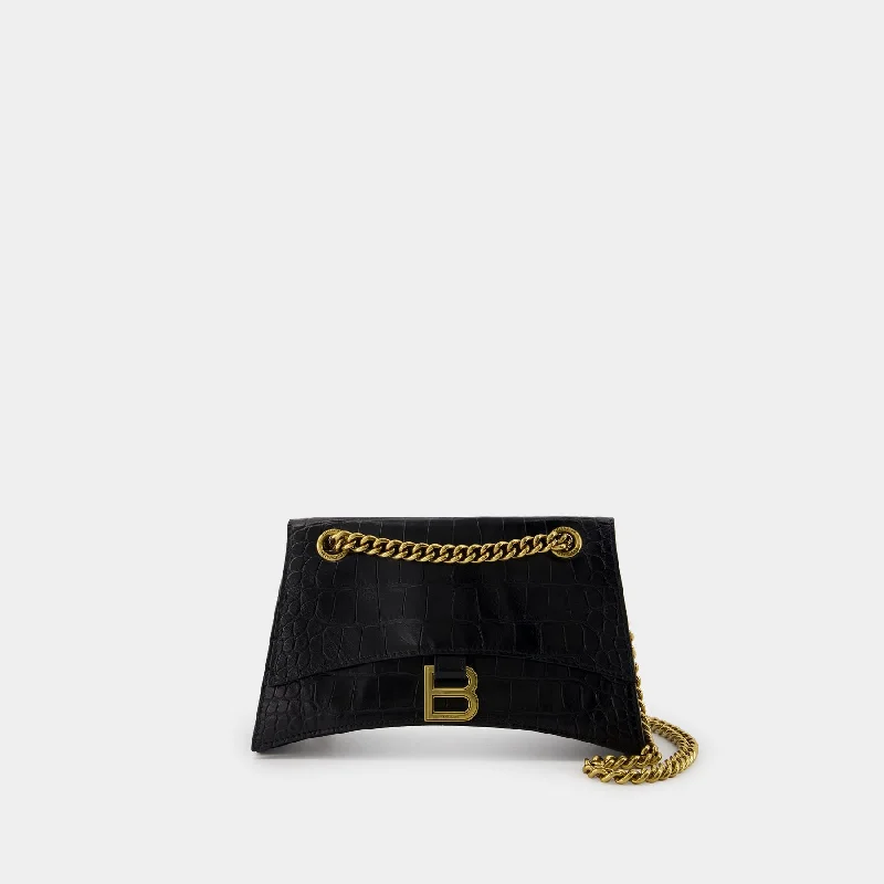 Crush Chain S Shoulder Bag - Balenciaga - Leather - Black