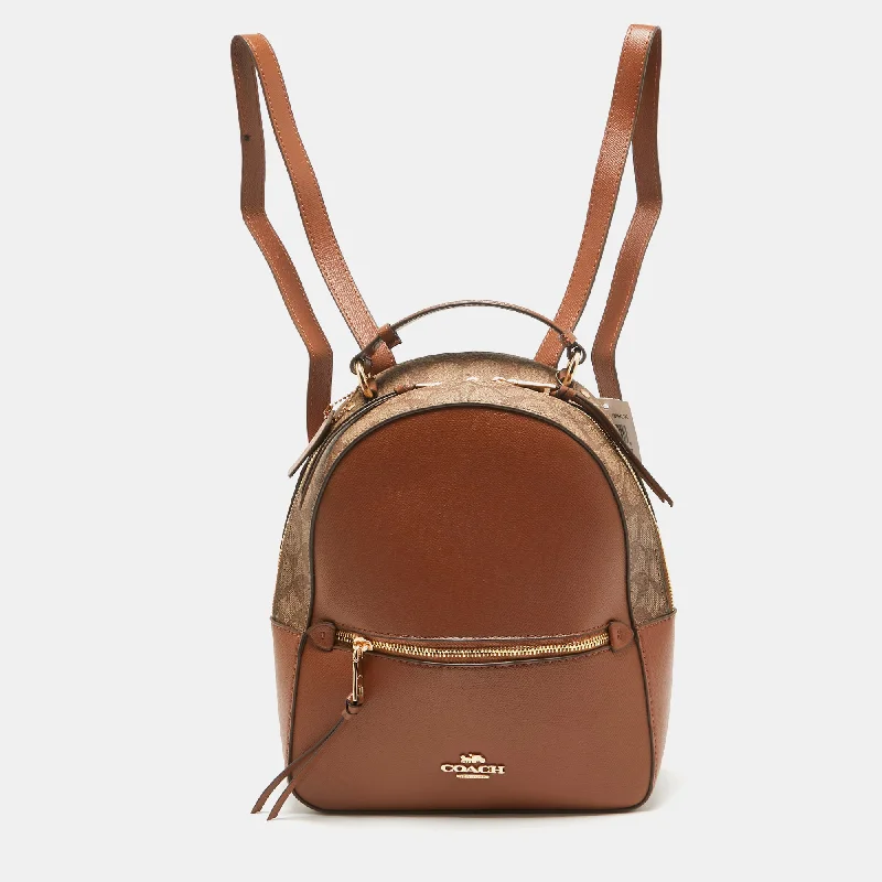 Brown Signature Coated Canvas and Leather Jordyn Backpack