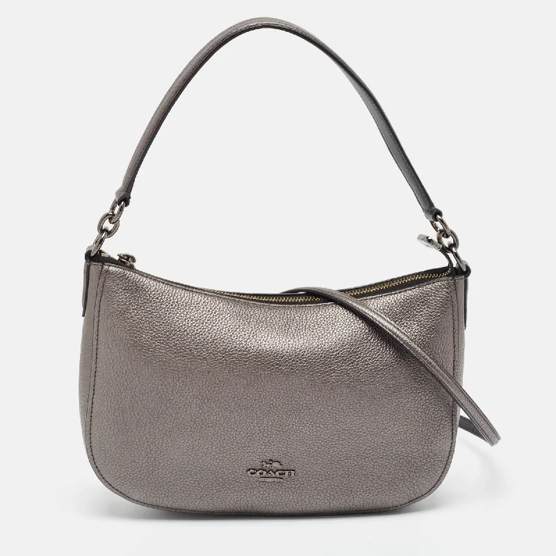 Metallic Leather Chelsea Hobo