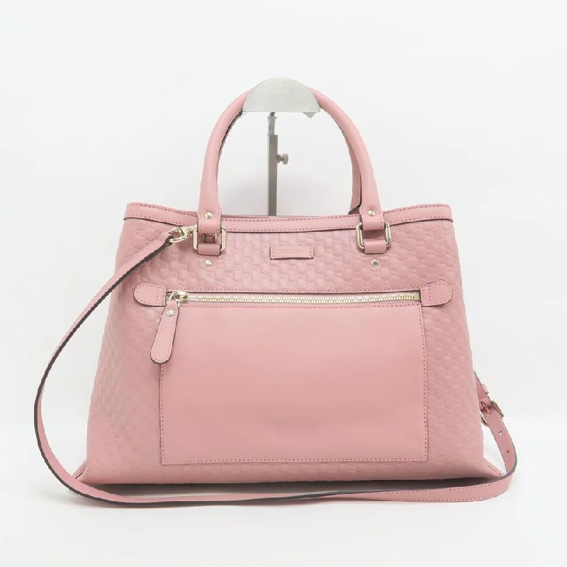 Gucci Mirco Guccissima Large Tote Pink Calfskin Satchel