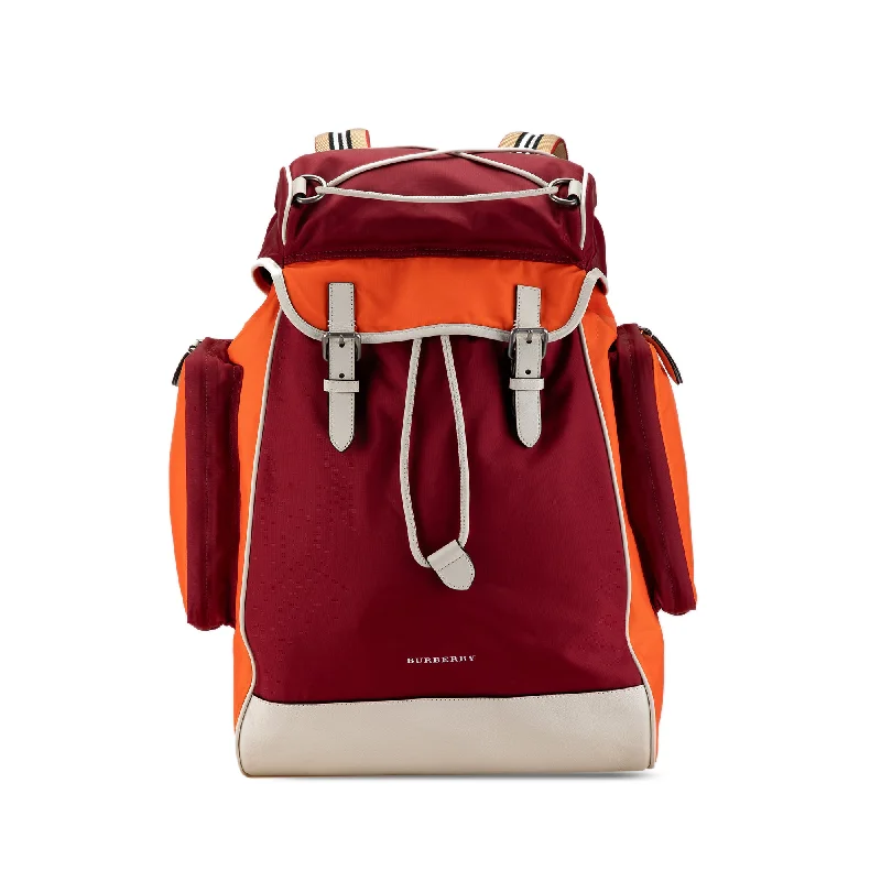 Red Burberry Nylon ML Jack Cay Backpack