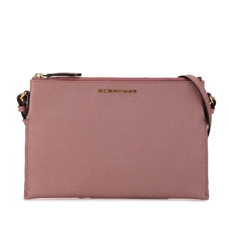 Pink Burberry Leather Peyton Crossbody Bag