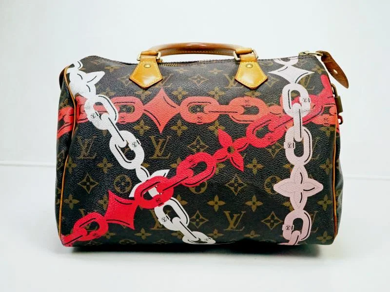 Authentic Pre-owned Louis Vuitton Limited Monogram Bay Speedy 30 Rose Ballerine Poppy M41989 220053