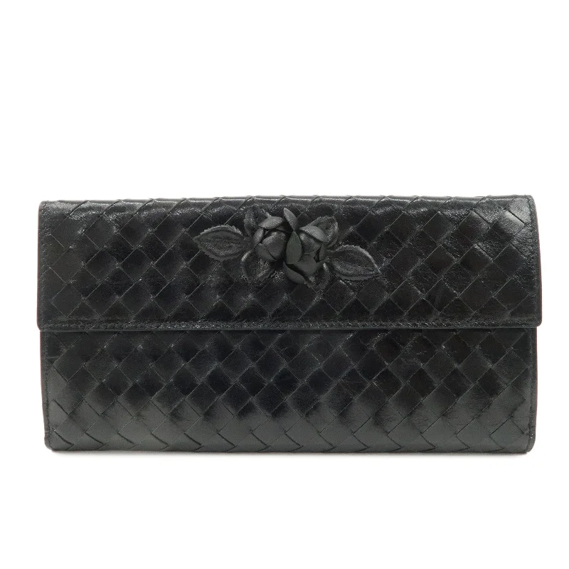 BOTTEGA VENETA Intrecciato Leather W Hook Bifold Wallet Black