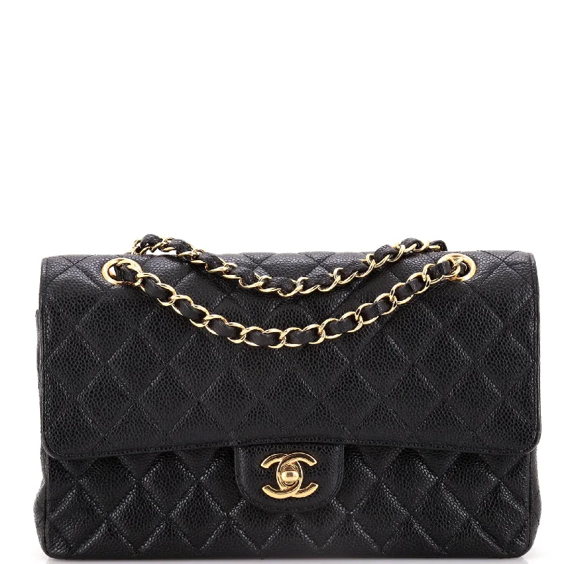 Classic Double Flap Bag Quilted Caviar Medium