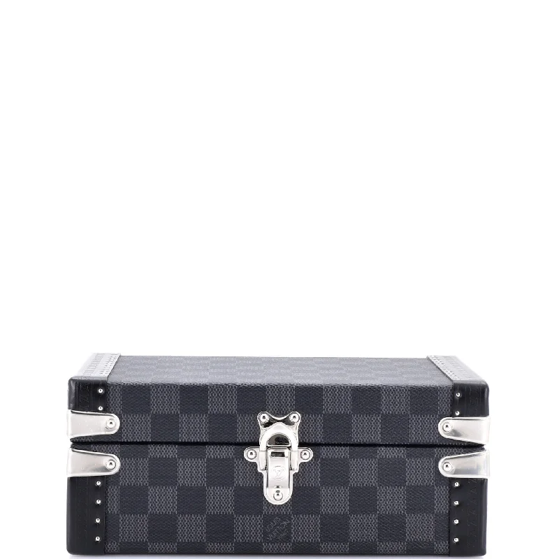 Coffret Bouton de Manchettes Damier Graphite 24