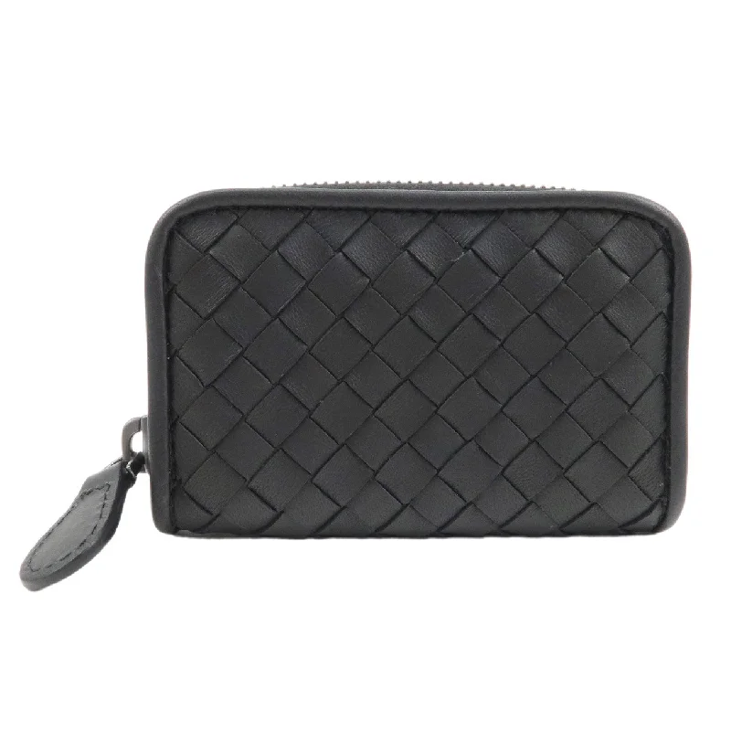 BOTTEGA VENETA Intrecciato Leather Round Zipper Card Case 114075