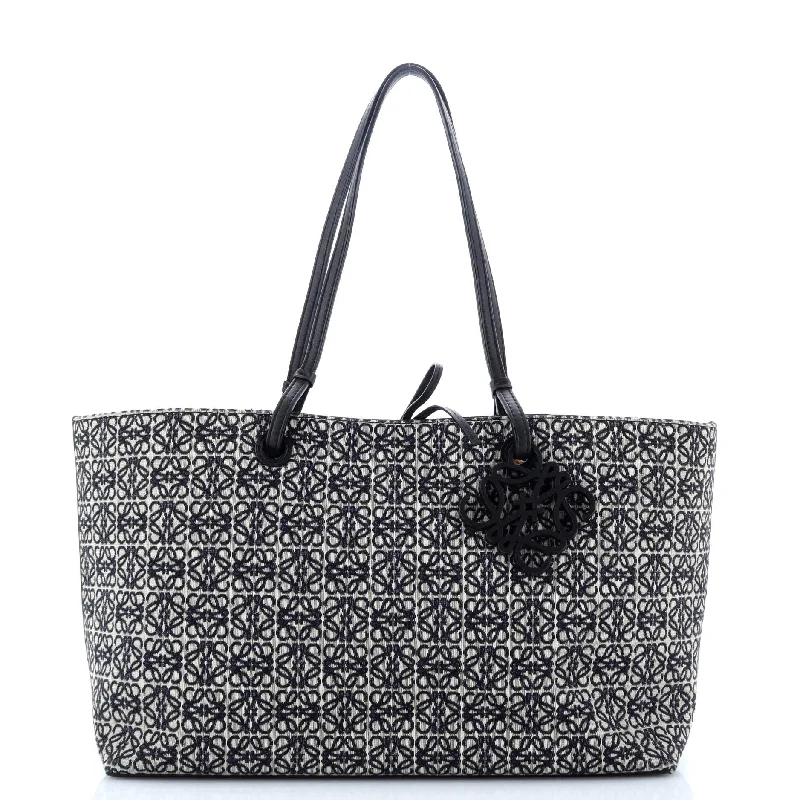 T Tote Anagram Jacquard with Leather East West