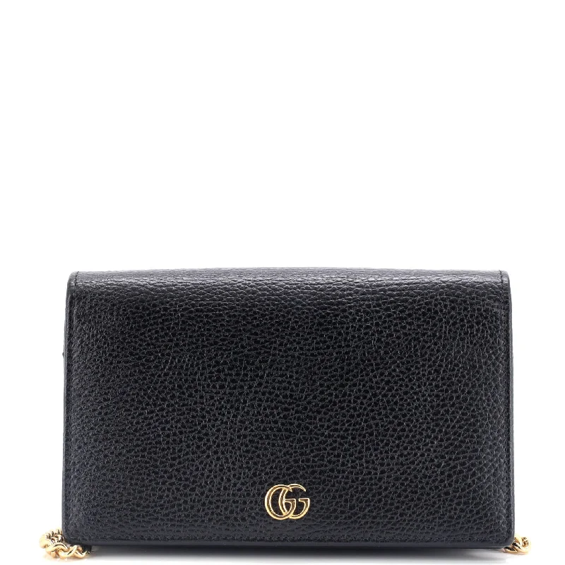 Petite GG Marmont Chain Wallet Leather Mini