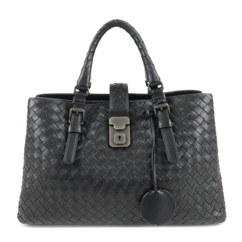 BOTTEGA VENETA Intrecciato Leather Tote Bag Hand Bag Black