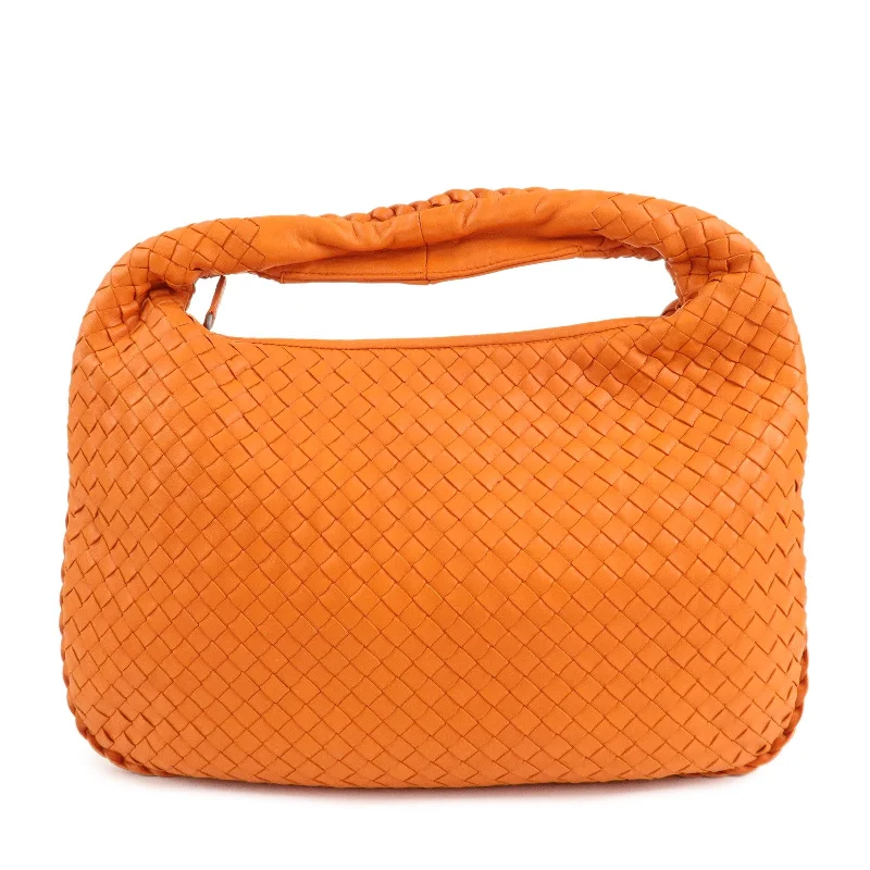 BOTTEGA VENETA Hobo Intrecciato Leather Shoulder Bag Orange 115653