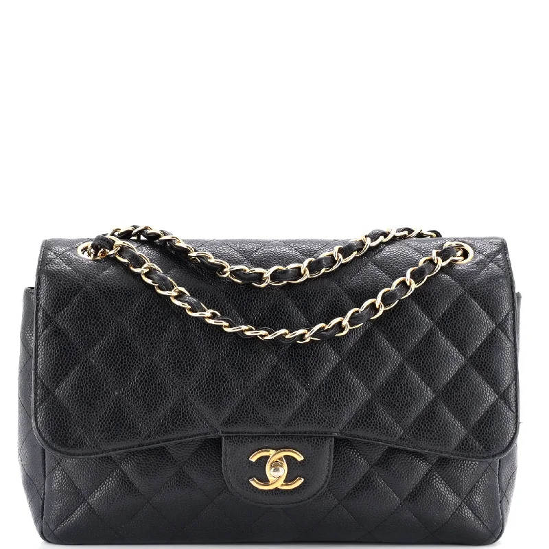 Classic Double Flap Bag Quilted Caviar Jumbo