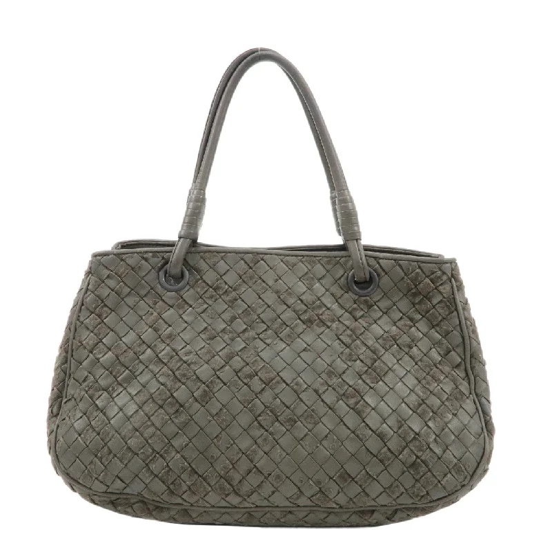 BOTTEGA VENETA Intrecciato Leather Hand Bag Tote Bag Khaki