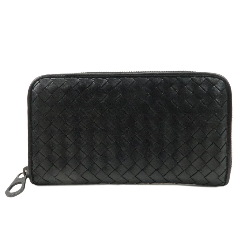 BOTTEGA VENETA Intrecciato Leather Round Zippy Long Wallet