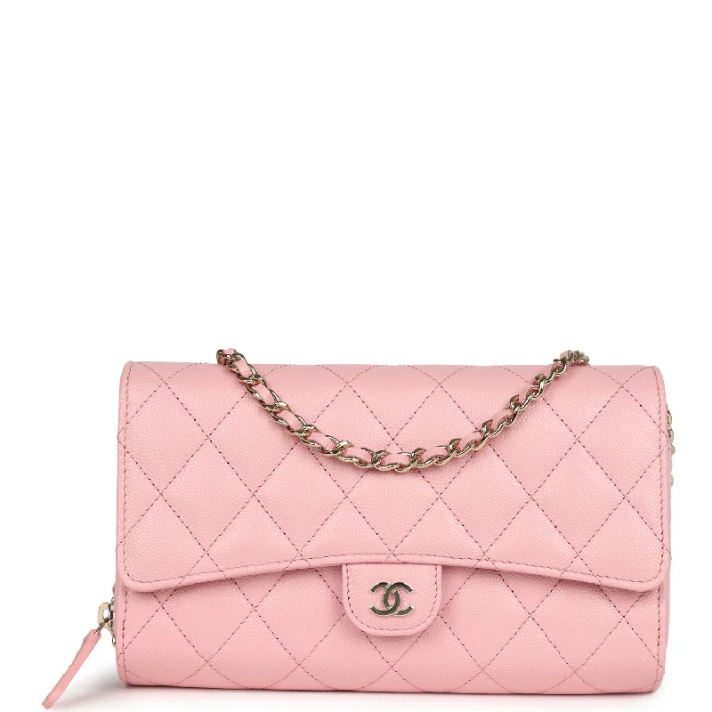 Chanel Wallet On Chain WOC Pink Caviar Light Gold Hardware