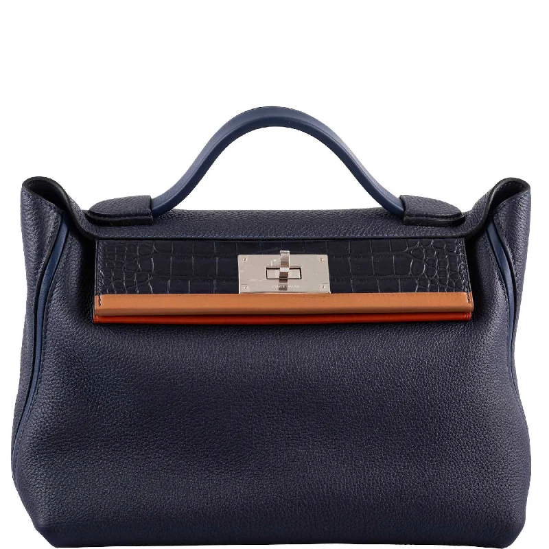 Hermès 24/24 29 Blue Nuit Togo and Matte Alligator Palladium Hardware - 2020, Y