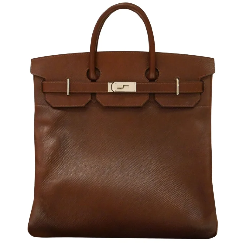 Hermès 40cm HAC Terre Volynka Leather Palladium Hardware