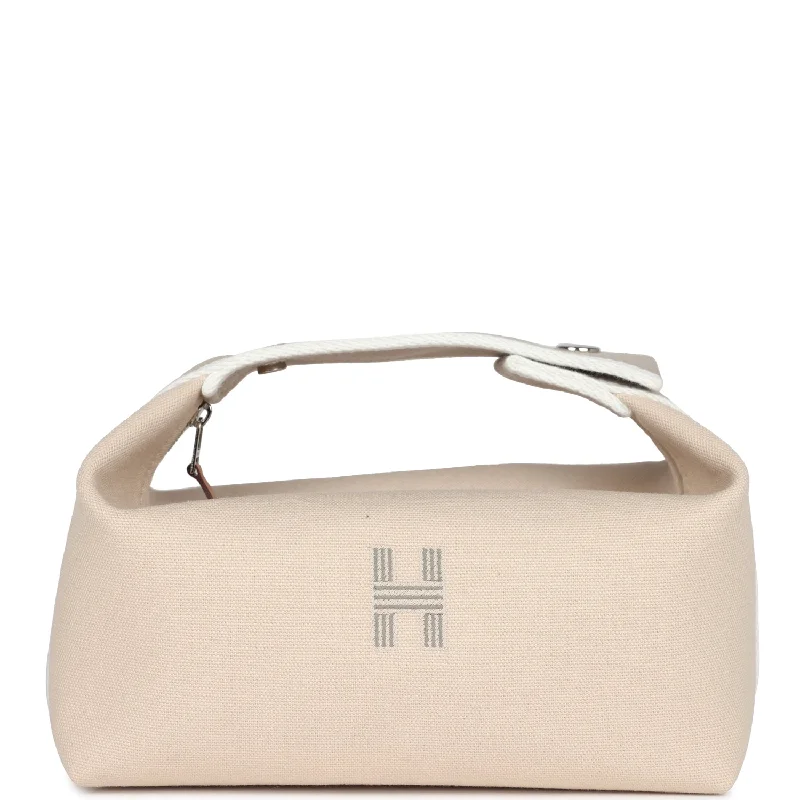 Hermes Bride-A-Brac PM Neutral Toile Canvas Palladium Hardware