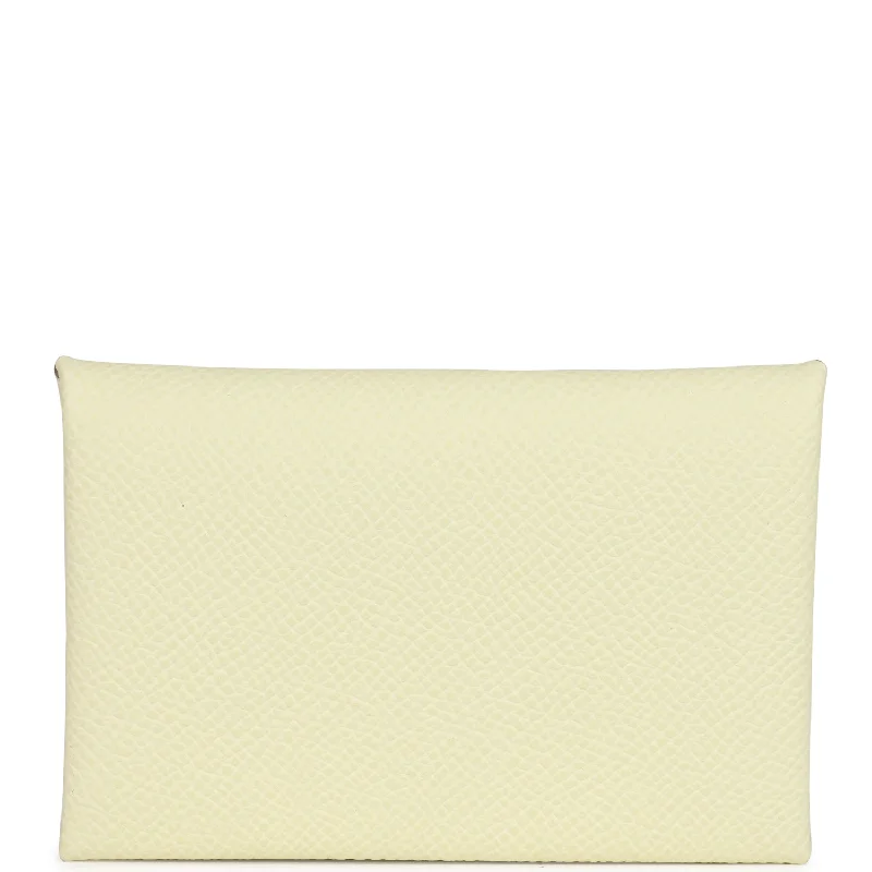 Hermes Calvi Card Holder Jaune Milton Epsom Palladium Hardware