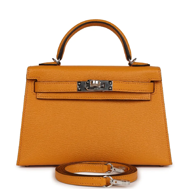 Hermes Kelly Sellier 20 Moutarde Chevre Palladium Hardware