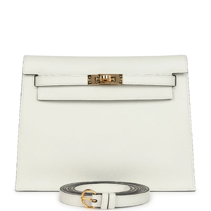 Hermes Kelly Danse White Evercolor Verso Gold Hardware