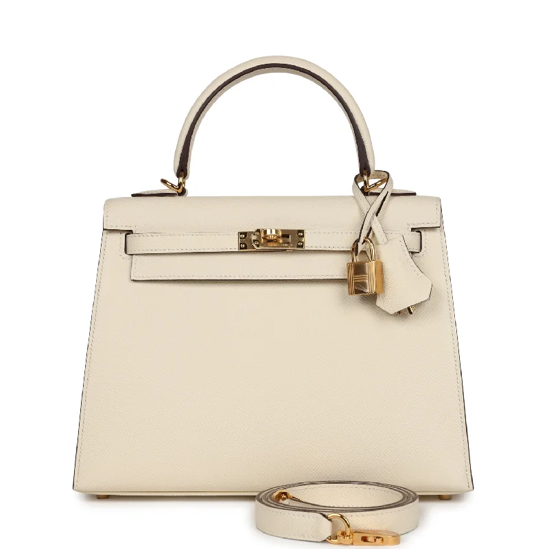 Hermes Kelly Sellier 25 Nata Epsom Gold Hardware