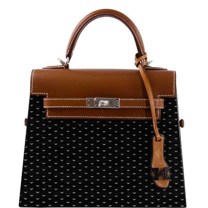 Hermès Kellywood 22 Bog Oak, Aluminum and Barenia Palladium Hardware