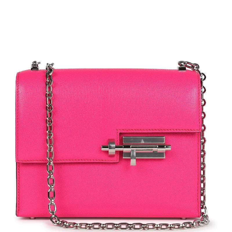 Pre-owned Hermes Mini Verrou Chaine Bag Rose Pop Chevre Chamkila Palladium Hardware