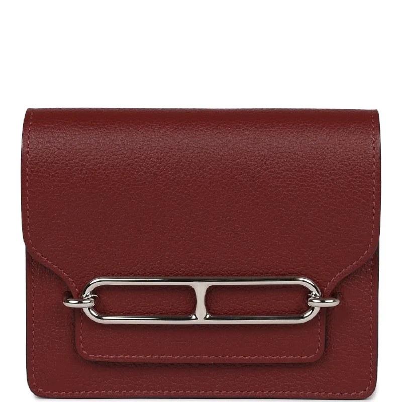 Hermes Roulis Slim Wallet Bi-Color Rouge H/Rose Azalee Evercolor Palladium Hardware