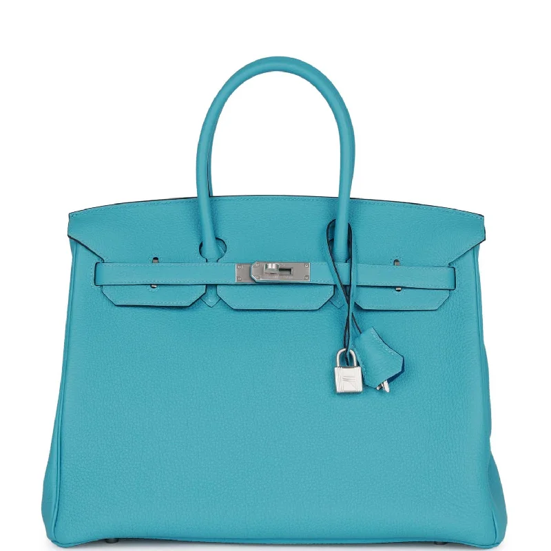 Hermes Special Order (HSS) Birkin 35 Bleu du Nord Verso Togo Brushed Palladium Hardware