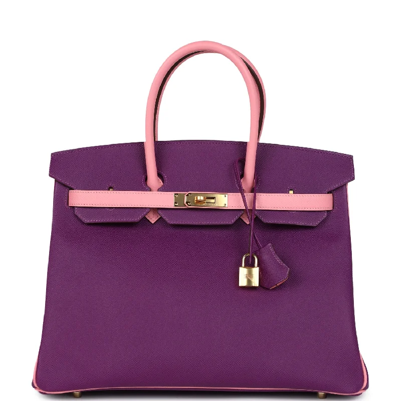 Hermes Special Order (HSS) Birkin 35 Rose Confetti and Anemone Epsom Gold Hardware