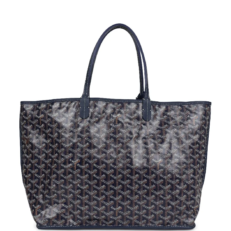 Goyard Anjou PM Navy Goyardine Canvas Palladium Hardware