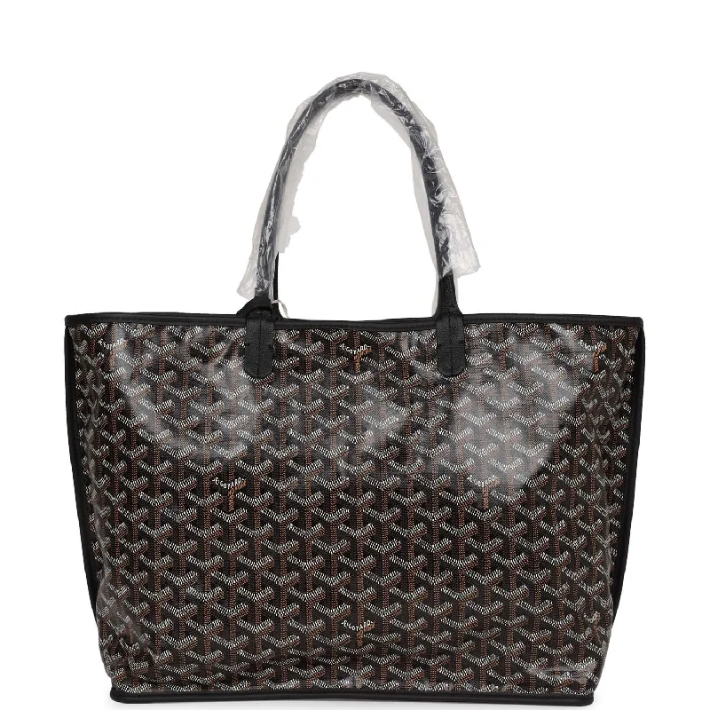 Goyard Goyardine Black Anjou PM Reversible Tote Bag Palladium Hardware