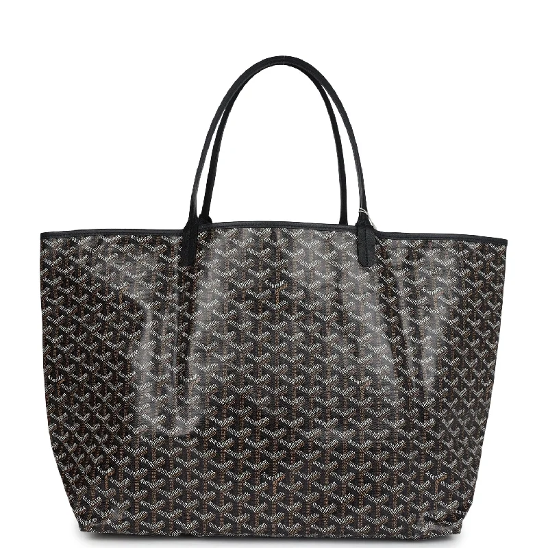 Goyard Goyardine Black St. Louis GM Tote Bag Palladium Hardware