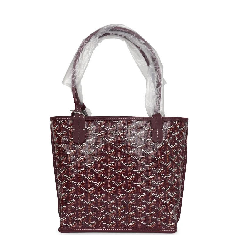 Goyard Goyardine Burgundy Anjou Mini Bag Palladium Hardware